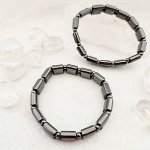 Jewellery Other Accessories: Magnetic Hematite Flat & Round Bead Bracelet (synthetic)