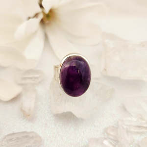 Amethyst Oval Ring (sterling silver)