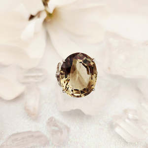 Jewellery Other Accessories: Smoky Citrine Faceted Oval Ring (sterling silver)