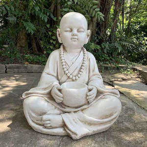 World Spirituality: Buddhist Monk w. Offering Dish (approx. 52x45cm)