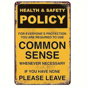 Wall Art Hanging Gifts: Health & Safety Policy Metal Sign