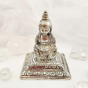 Aromatics Accessories: Buddha Incense Holder (silver metal. approx. 10x8.5cm)