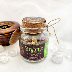 Cleansing Blessing: Lemongrass & Spice Organic Goodness Resin Incense (Song of India. approx. 40gm)