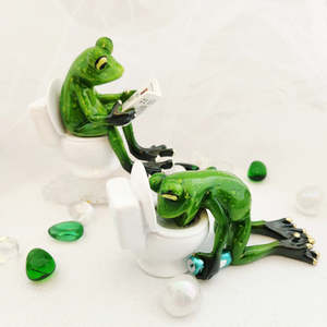 Frog n. Toilet (reading or barfing. approx. 8-10x10.5-13.5cm)