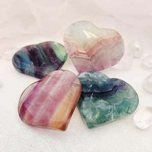 Rainbow Fluorite Heart (assorted. approx. 6-6.3x6.7-7cm)