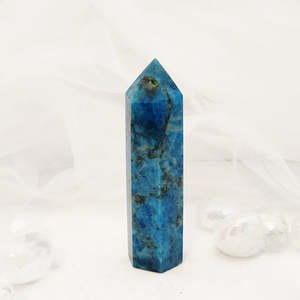 Crystals Fossils: Apatite Polished Point (approx. 9x2.6cm)