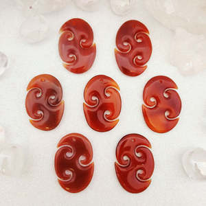 Aotearoa Inspired: Carnelian Triple Koru Pendant (assorted)