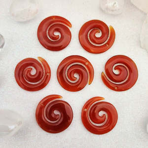 Aotearoa Inspired: Carnelian Koru Pendant (assorted)