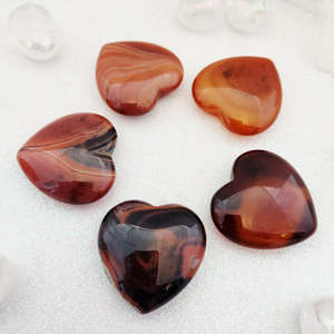 Carnelian/Agate Heart (assorted. approx. 3.6x3.6cm)
