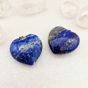 Lapis Heart Pendant (assorted. sterling silver bail)