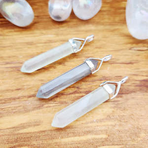 Moonstone Point Pendant (assorted. sterling silver)
