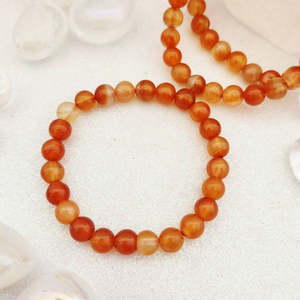 Carnelian Bracelet (assorted. approx. 8mm round beads)