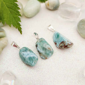 Larimar Pendant (assorted. silver metal bale)
