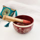 Red Tibetan Singing Bowl (approx. 12.5cm diameter)