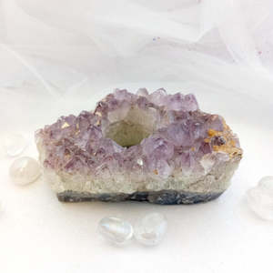Amethyst Cluster Candle Holder