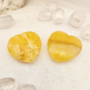 Crystals Fossils: Orange Calcite Heart, Assorted