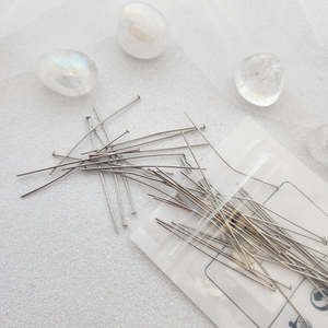 Beads Other Crafts: Head Pins, Stainless Steel, Pack of Approx. 50