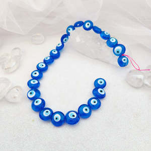 Beads Other Crafts: Blue Nazar Protection Eye Glass Bead Strand, 1.6cm Diameter Beads, Assorted