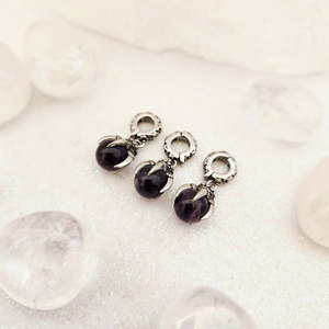 Amethyst in Dragon's Claw Pendant or Charm, Stainless Steel