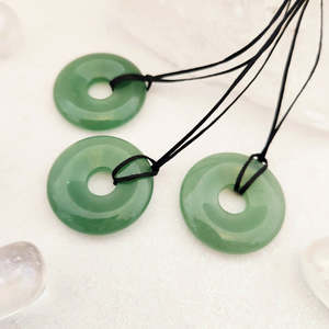 Green Aventurine Donut Pendant, Assorted