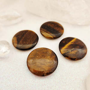 Gold Tiger's Eye Disc (assorted. approx. 3cm diameter)