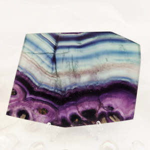 Crystals Fossils: Rainbow Fluorite Polished Slab (approx. 19x13.5cm)