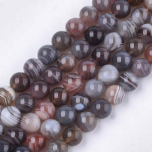 Botswana Agate Round Bead, 8-9mm, Assorted