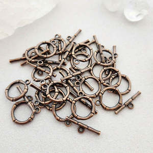 Beads Other Crafts: Bronze Coloured Toggle Clasp (2 piece set. hoop diameter approx. 9mm)