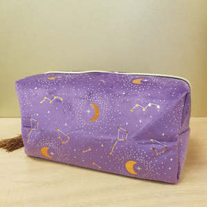 Everything Else: Purple Crescent Moon Tasseled Cosmetic Bag (approx 11x19x11cm)