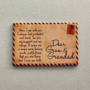 Inspirational Heartfelt Gifts: Dear Gran & Grandad (postcard fridge magnet)