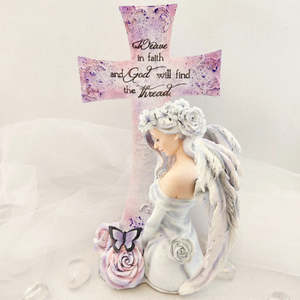 Inspirational Heartfelt Gifts: Weave In Faith and God Will Find The Thread Angel (approx. 26x14x16cm)
