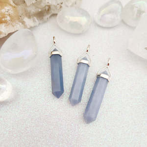 Angelite Point Pendant (assorted. sterling silver)