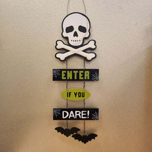 Mystical Magical: Enter If You Dare Hanging Cauldron Sign (approx. 30x14cm)