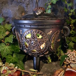 Triple Moon Cauldron LED (approx. 18x15x18cm)