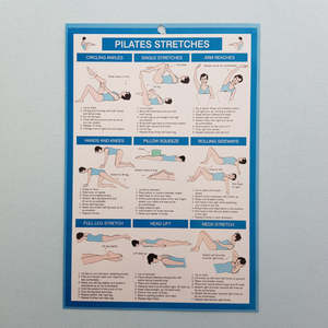 Pilates Stretches Chart (approx. 24x16cm)