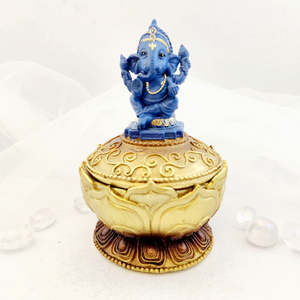 Blue Ganesh Trinket Box (approx. 15x10cm)