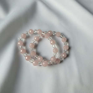 Rose Quartz & Clear Quartz Crystal Bracelet | Open Heart, Clear Mind | Assorted