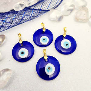 Blue Nazar Eye Pendant | Protection & Calm | Lampwork Glass