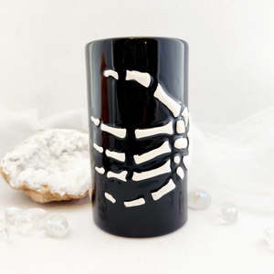 Mystical Magical: Skeleton Hand Oil Burner | Ceramic | Black & White