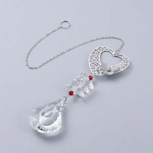 Butterfly Heart Crystal Prism Suncatcher | Window Hanging