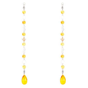 Bee & Honeycomb Crystal Prism Suncatcher | Amber Window Hanging
