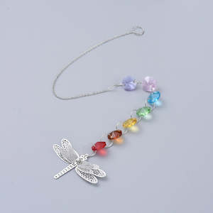 Dragonfly Crystal Prism Suncatcher | Window Hanging
