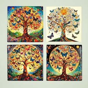 Tree of Life Coasters | Ceramic | Set of 4