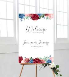 Welcome Signs: Peony Poppies Welcome Sign