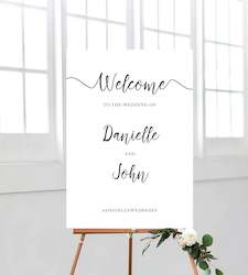 Welcome Signs: Calligraphy 2 Welcome Sign - Portrait