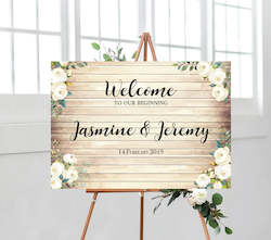 Welcome Signs: Wooden Look Welcome Sign