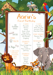 Safari Themed First Milestone Board