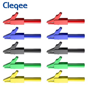 M Measure And Test: Cleqee P2007 10-Piece 5-colour Alligator Clip Set for 4mm Banana Plugs | CATII 300V 15A