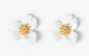 Delicate flower snow white earring