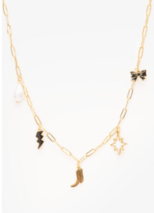 Boot and bow necklace